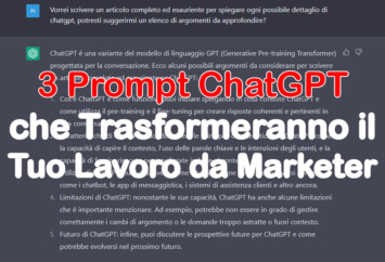 3 Prompt ChatGPT che Trasformeranno il Tuo Lavoro da Marketer